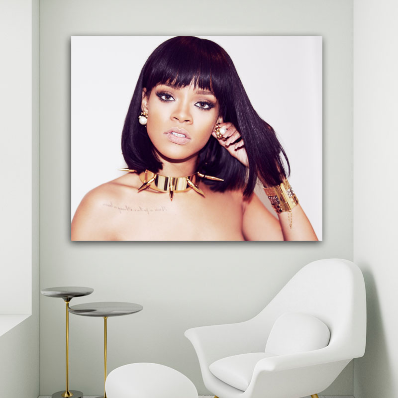 Πίνακας σε καμβά Rihanna 7 73x60 Τελαρωμένος καμβάς σε ξύλο με πάχος 2cm