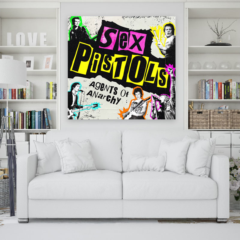 Πίνακας σε καμβά Sex Pistols 62x60 Τελαρωμένος καμβάς σε ξύλο με πάχος 2cm