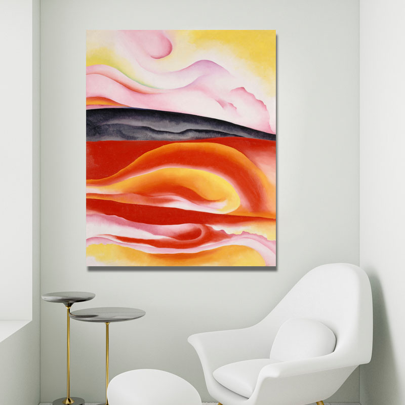 Πίνακας της Georgia o'Keefe-Red Yellow And Black Streak 100x124 Τελαρωμένος καμβάς σε ξύλο με πάχος 2cm