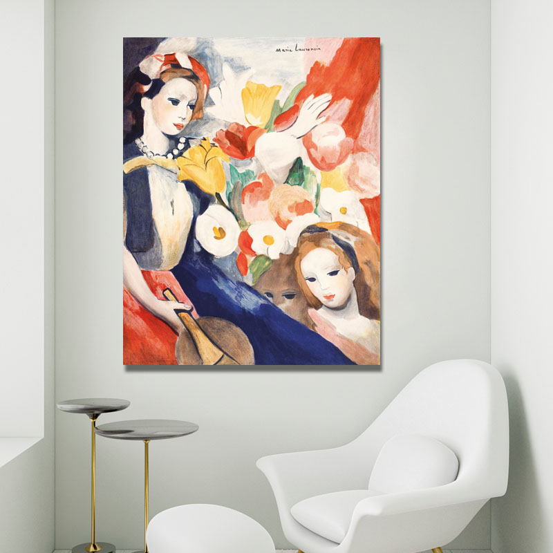 Πίνακας της Marie Laurencin-Fairy Flowers 100x127 Τελαρωμένος καμβάς σε ξύλο με πάχος 2cm