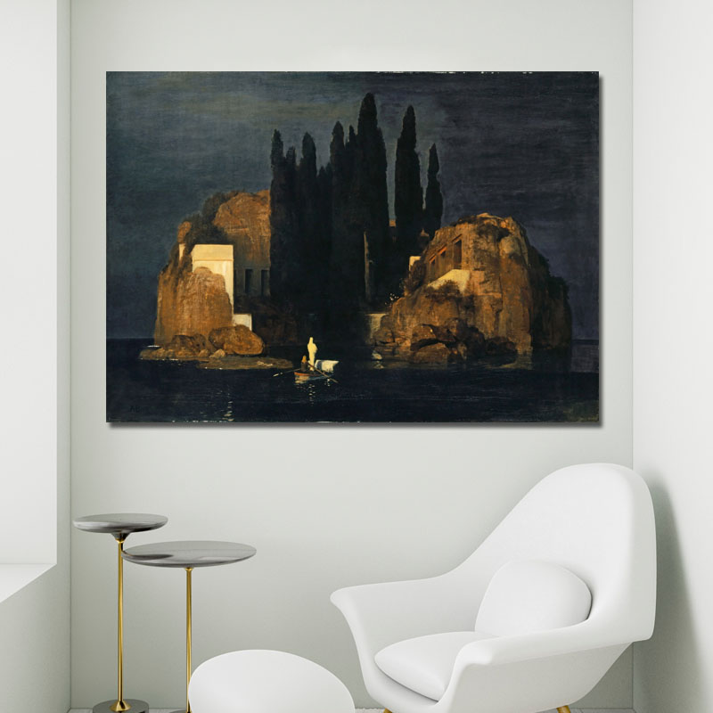 Πίνακας του Arnold Böcklin-Isle of the Dead 84x60 Τελαρωμένος καμβάς σε ξύλο με πάχος 2cm