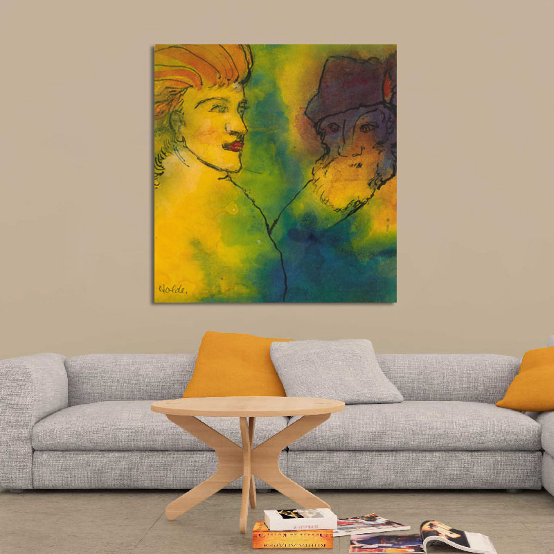 Πίνακας του Emil Nolde-Old Man and Young Woman 70x74 Τελαρωμένος καμβάς σε ξύλο με πάχος 2cm