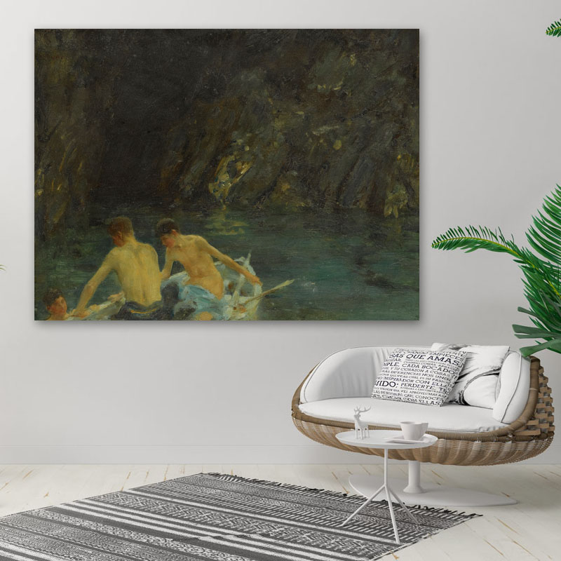 Πίνακας του Henry Scott Tuke-The Cavern 66x50 Τελαρωμένος καμβάς σε ξύλο με πάχος 2cm