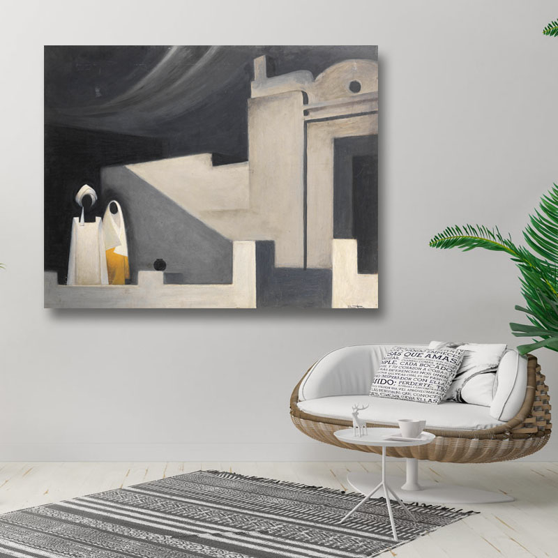 Πίνακας του Hussein Bicar-Nubian House 159x120 Τελαρωμένος καμβάς σε ξύλο με πάχος 2cm