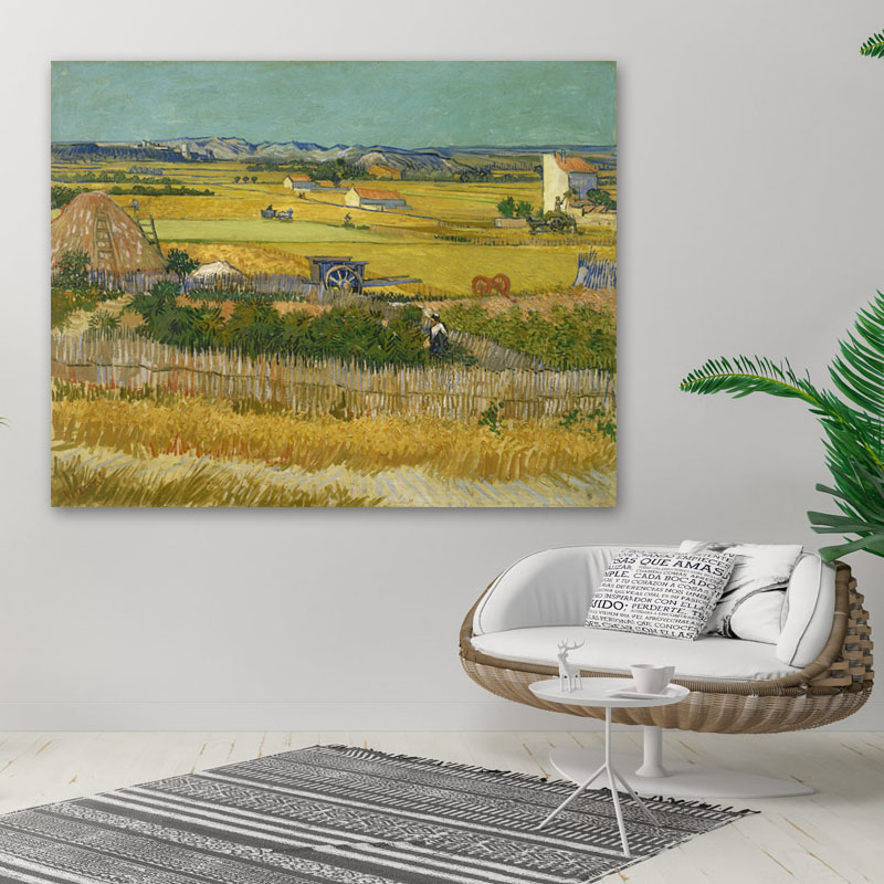Πίνακας του Vincent van Gogh -The Harvest 76x60 Τελαρωμένος καμβάς σε ξύλο με πάχος 2cm