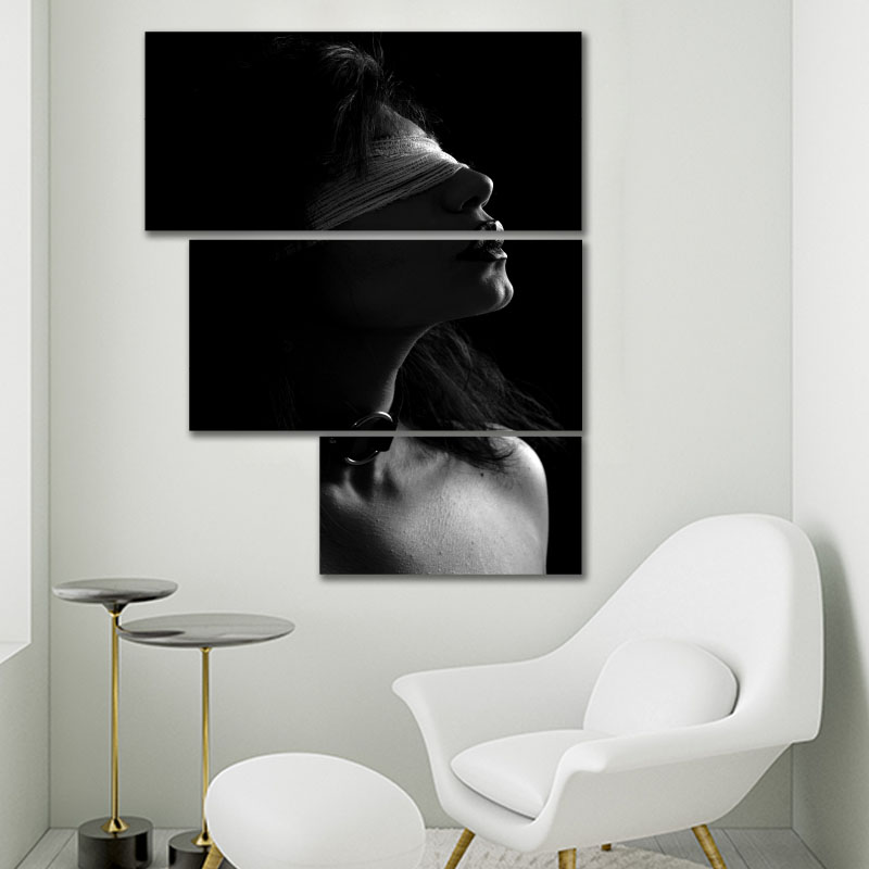 Τρίπτυχος πίνακας Dark side 1 100x70 Τελαρωμένος καμβάς σε ξύλο με πάχος 2cm