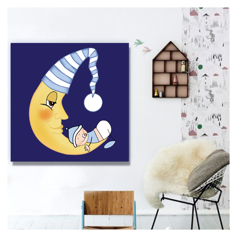 πίνακας για βρεφικό δωμάτιο με φεγγάρι
