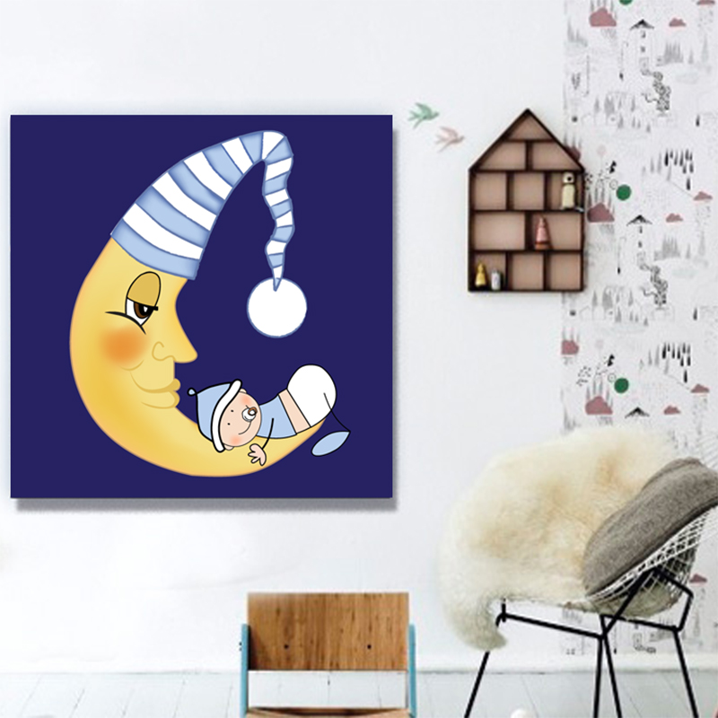 πίνακες παιδικού δωματίου με το φεγγάρι