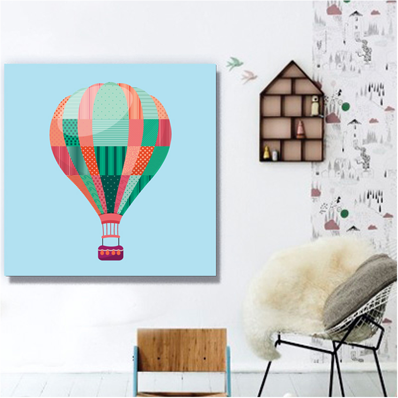 πίνακας παιδικού δωματίου με αερόστατο