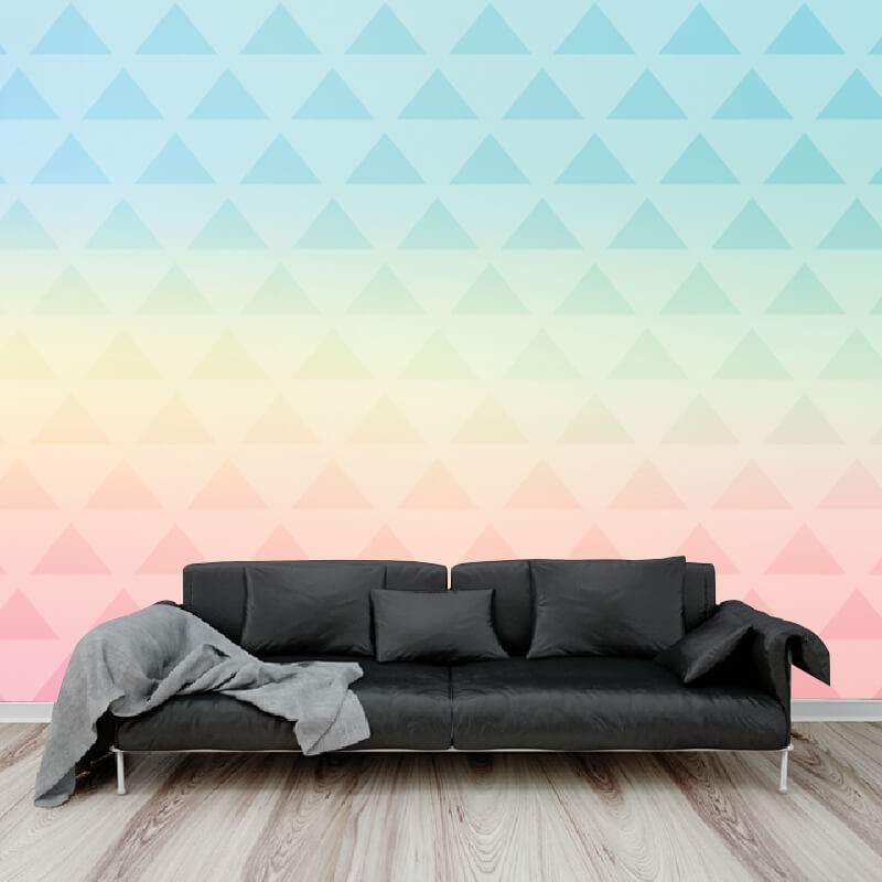 Ταπετσαρία τοίχου με Μοτίβο Χρωματιστά Τρίγωνα